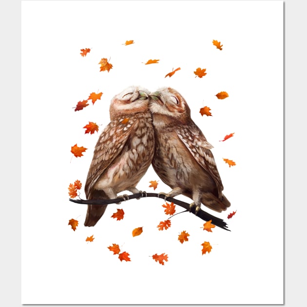 Autumn owls Wall Art by kodamorkovkart